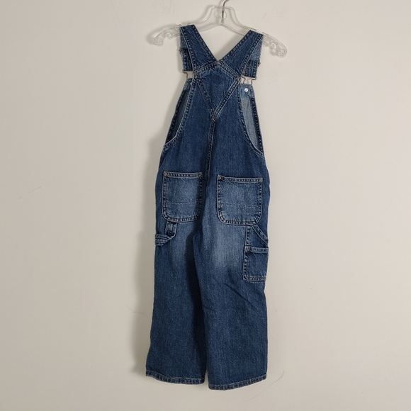Gap Kid's 3T Denim Jumpsuit Jean Romper Blue Cotton Cargo - Picture 3 of 6